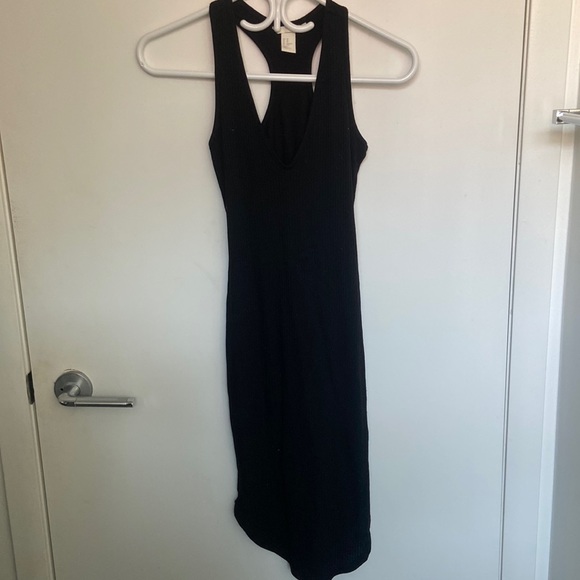 H&M black ribbed midi dress - Picture 1 of 4